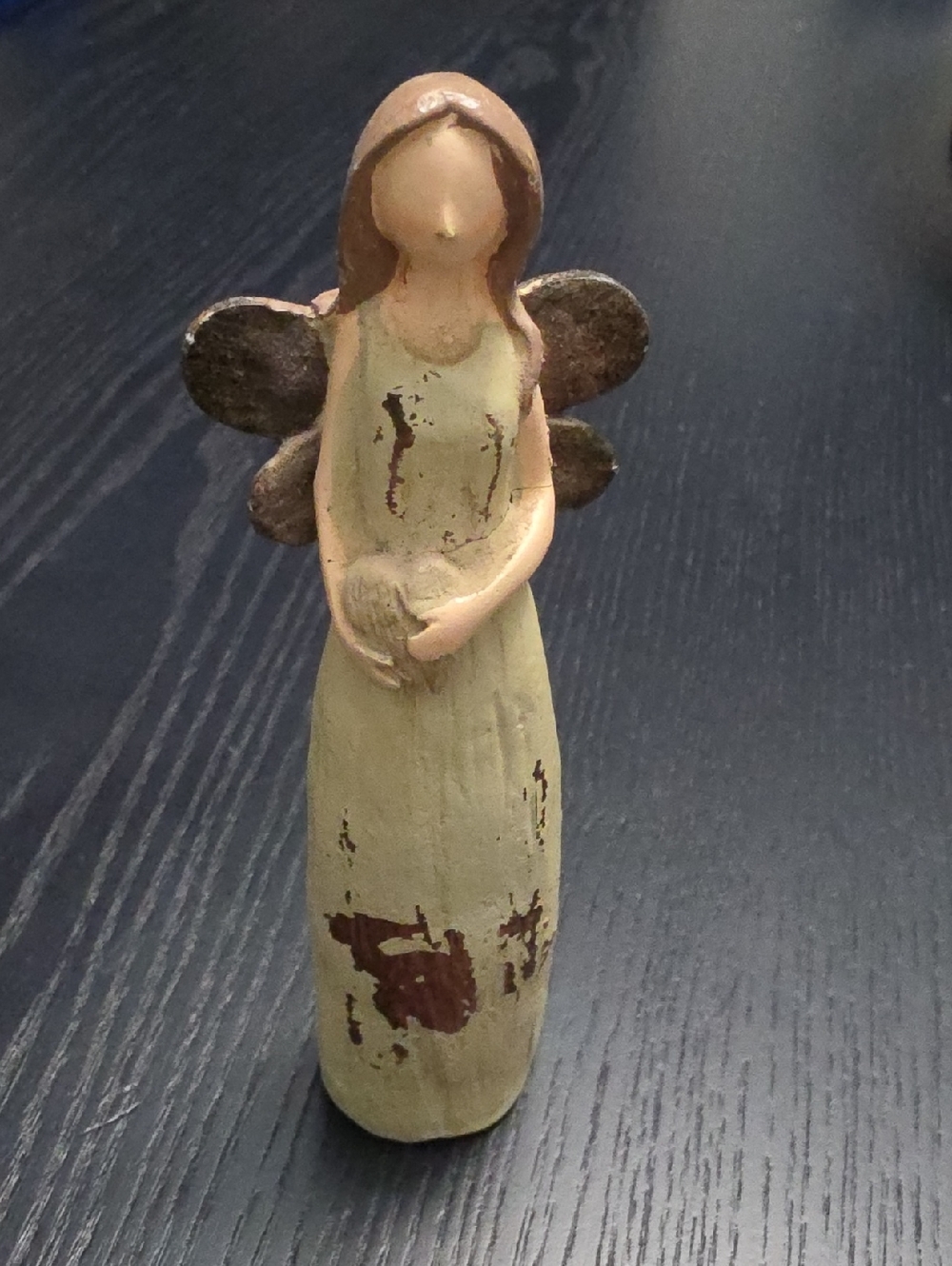 Handcrafted Cream Angel Figurine Home Art Sculpture